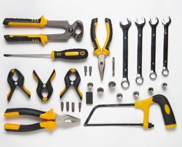 top-view-mechanical-tools-arrangement