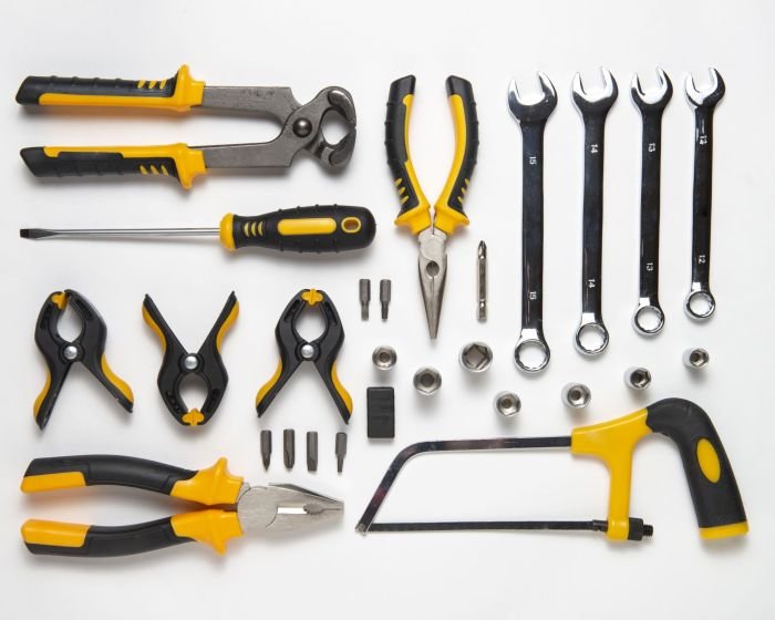 top-view-mechanical-tools-arrangement
